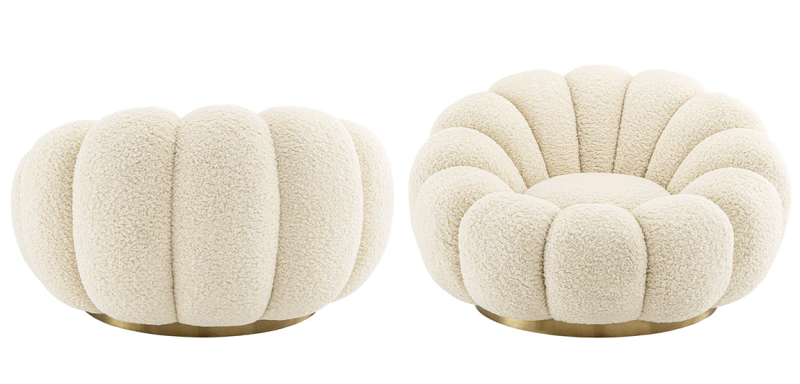 Кресло Eichholtz Swivel Chair Mello Faux Shearling