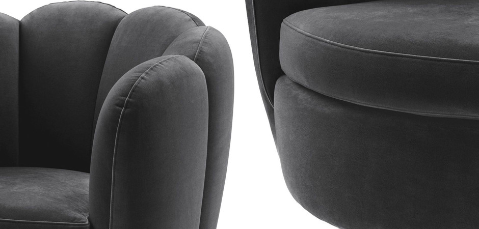 Кресло Eichholtz Swivel Chair Mirage dark grey