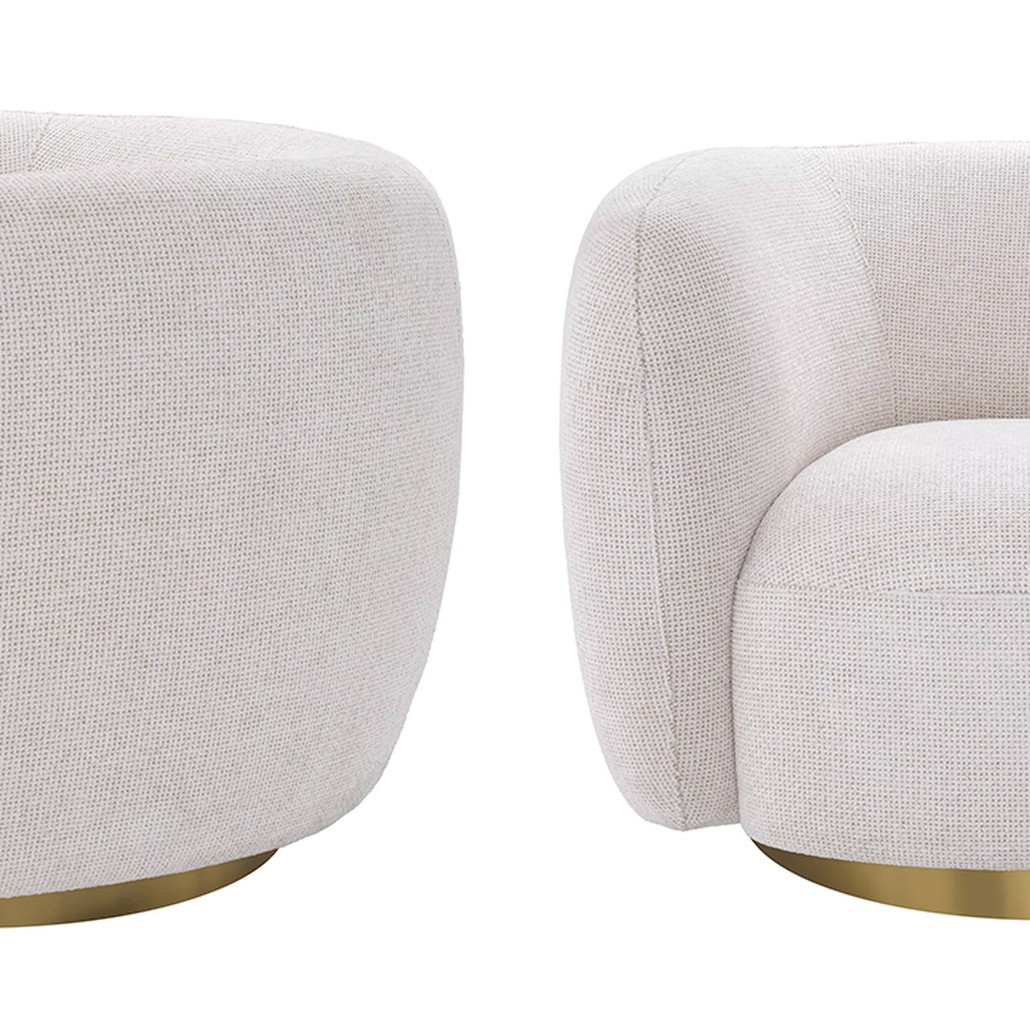 Кресло Eichholtz Swivel Chair Roxy Молочный Латунь