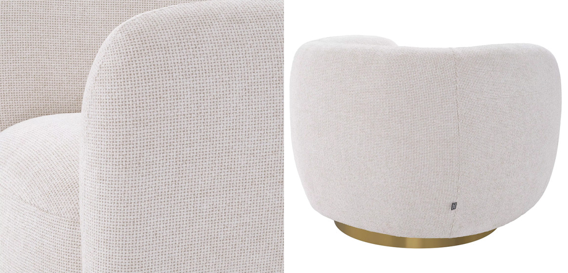 Кресло Eichholtz Swivel Chair Roxy Молочный Латунь