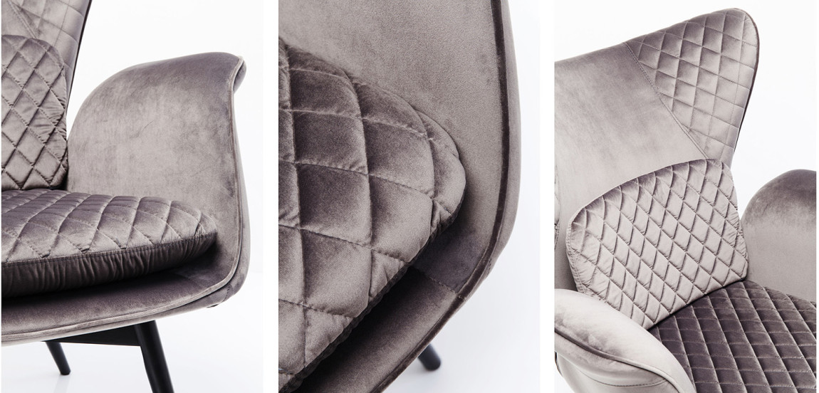 Кресло Gray Velvet Throne