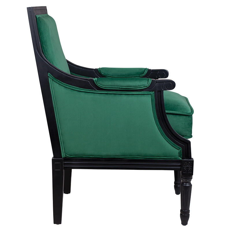 Кресло Harry Armchair black and green velour