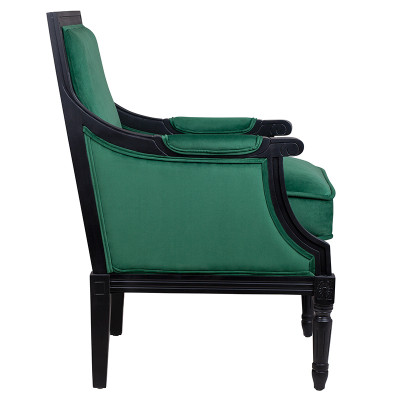 Кресло Harry Armchair black and green velour