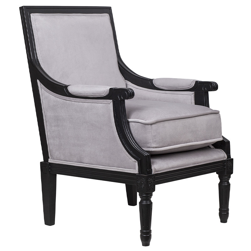 Кресло Harry Armchair black and grey velour
