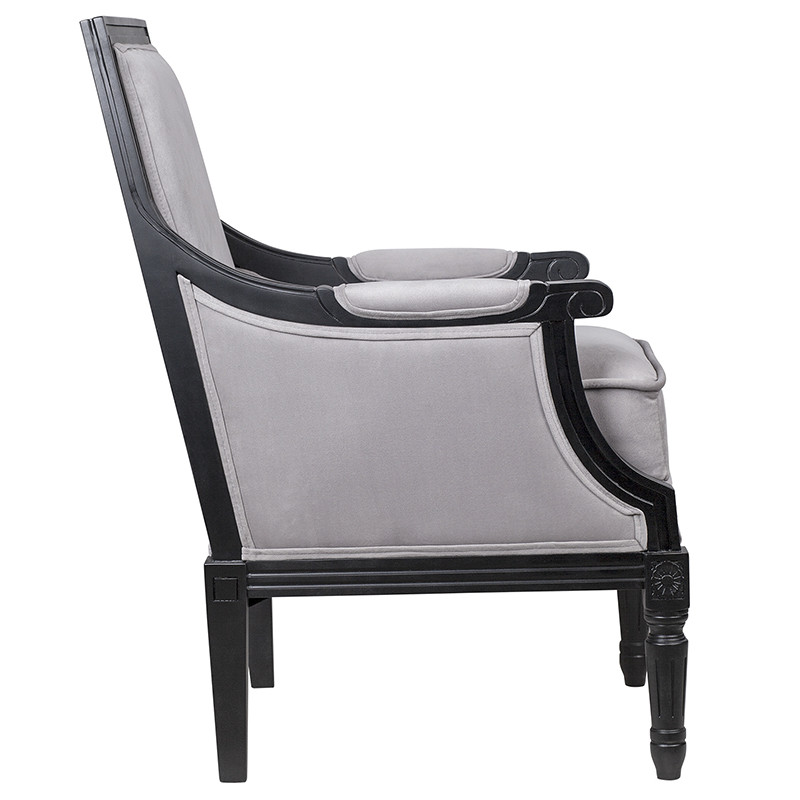 Кресло Harry Armchair black and grey velour