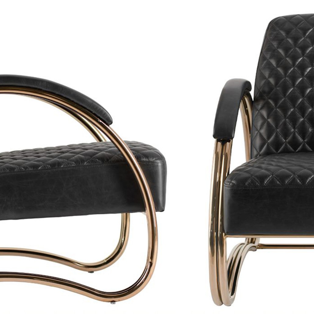 Кресло Hodges Armchair black leather