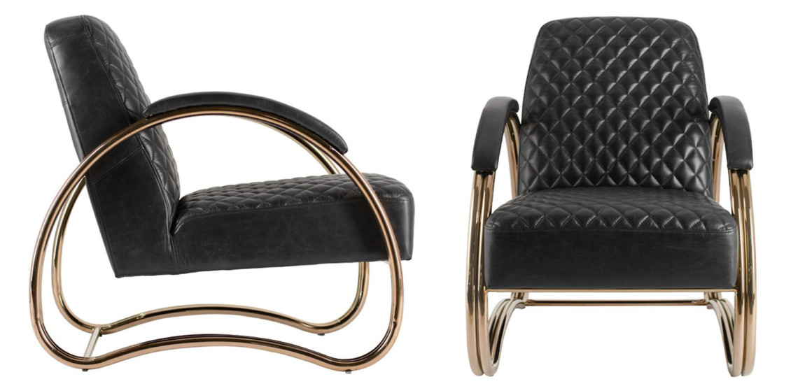 Кресло Hodges Armchair black leather