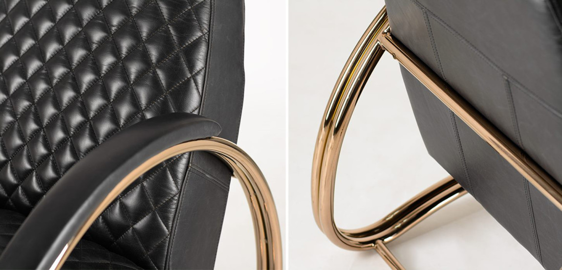 Кресло Hodges Armchair black leather