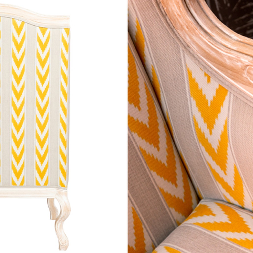 Кресло Ikat Pattern с желтым узором