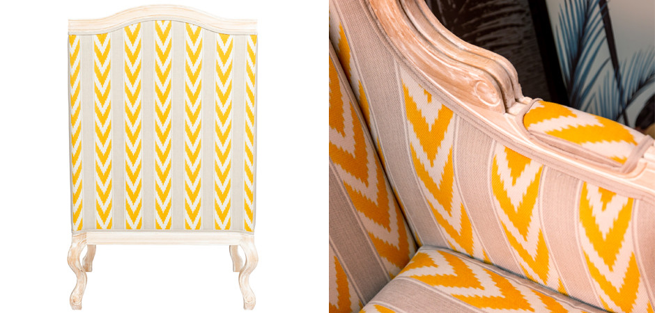 Кресло Ikat Pattern с желтым узором