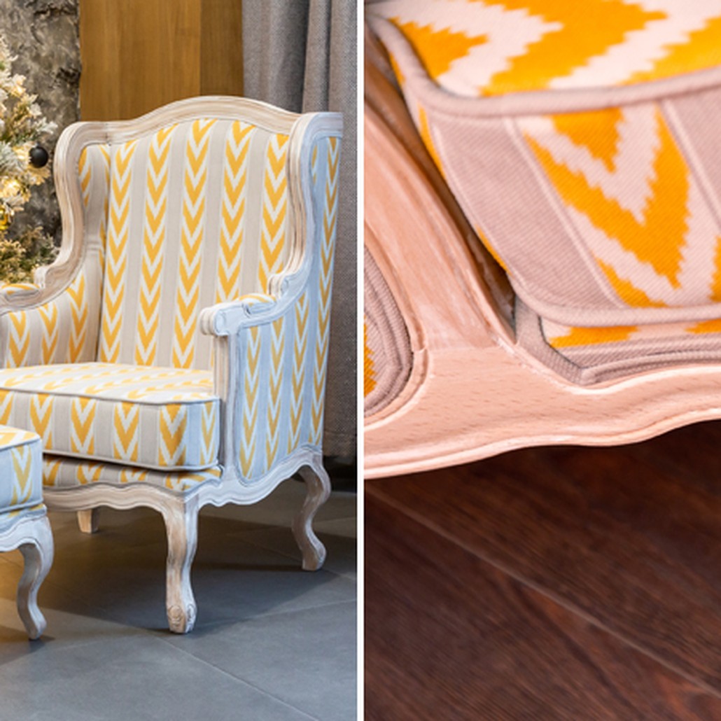 Кресло Ikat Pattern с желтым узором