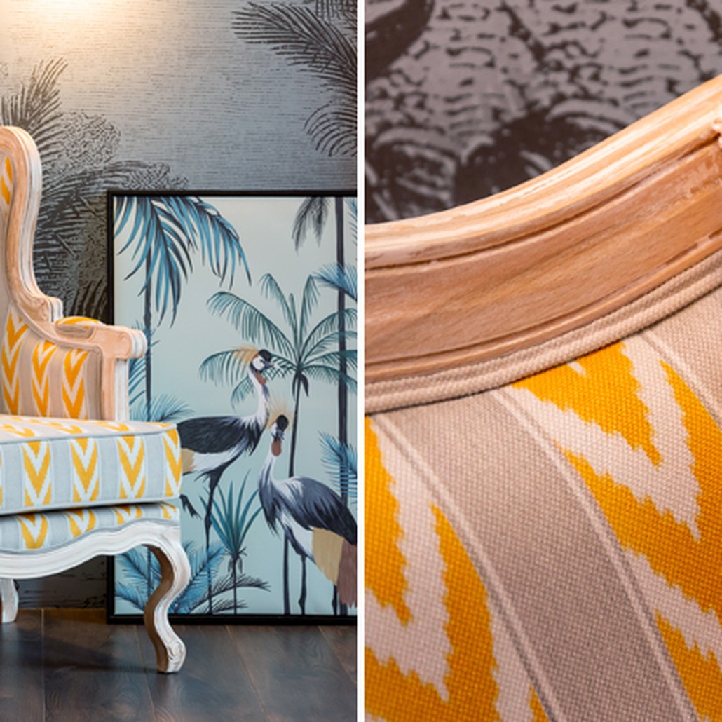 Кресло Ikat Pattern с желтым узором