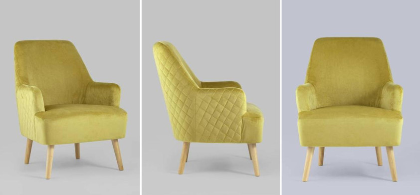 Кресло Imogen желтый велюр