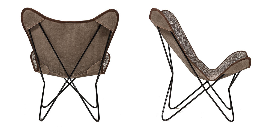 Кресло Indian black and white pattern