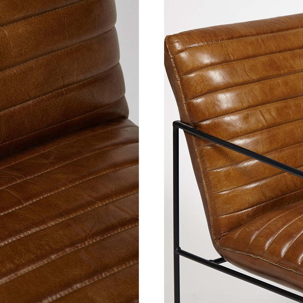 Кресло Industrial Frame buffalo leather armchair