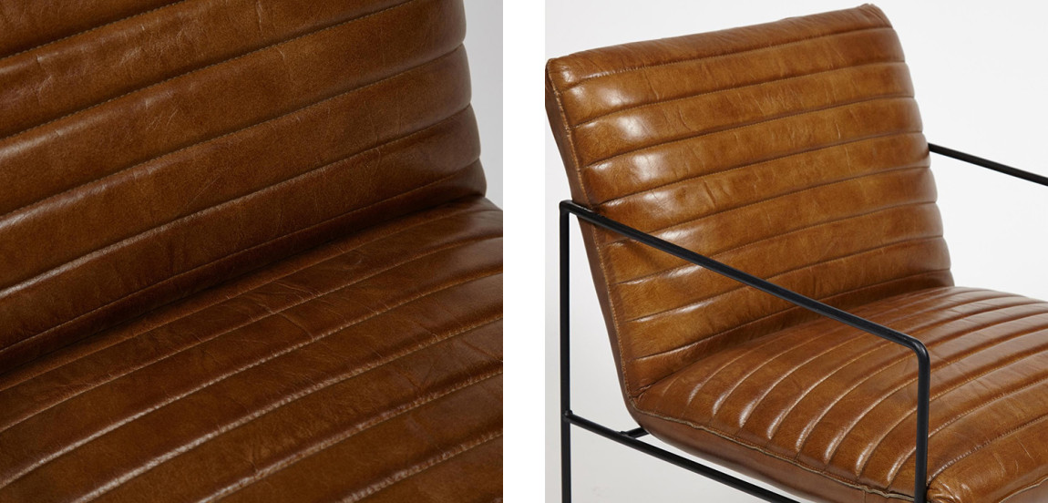 Кресло Industrial Frame buffalo leather armchair