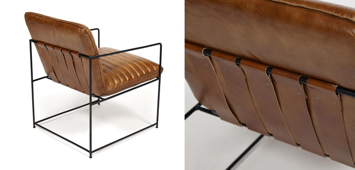 Кресло Industrial Frame buffalo leather armchair