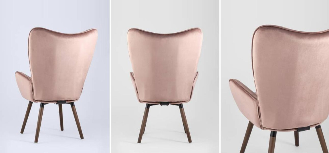 Кресло Ingrit пыльно-розовый велюр