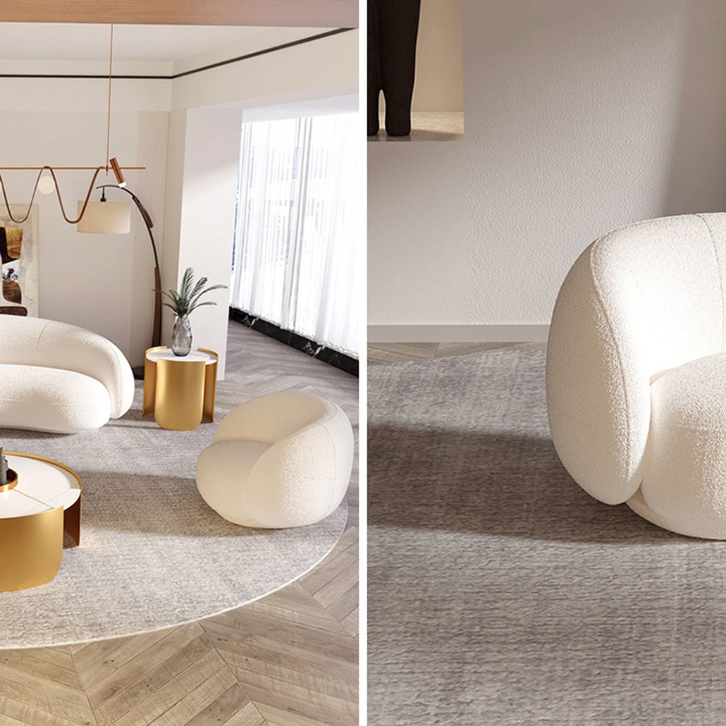 Кресло Irwin White Boucle Collection Armchair