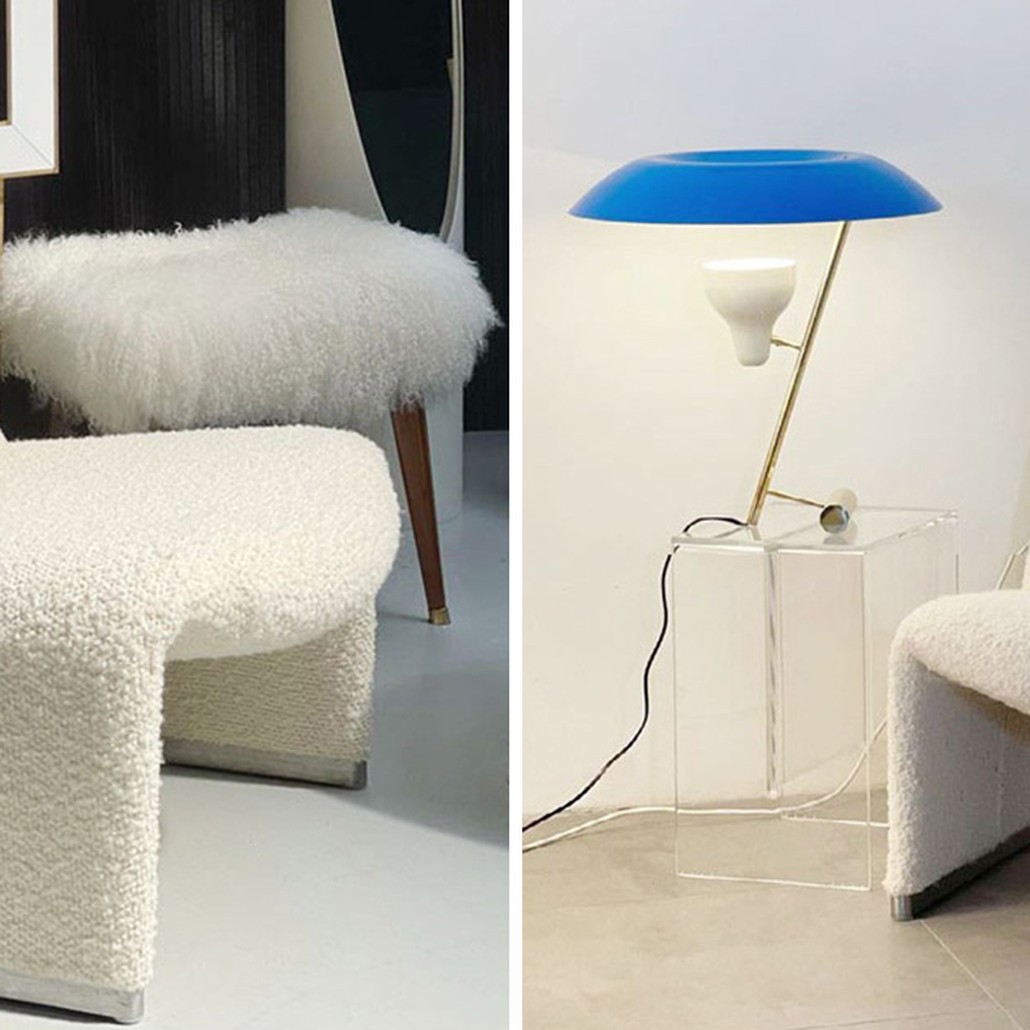 Кресло Kaydan White Boucle Armchair