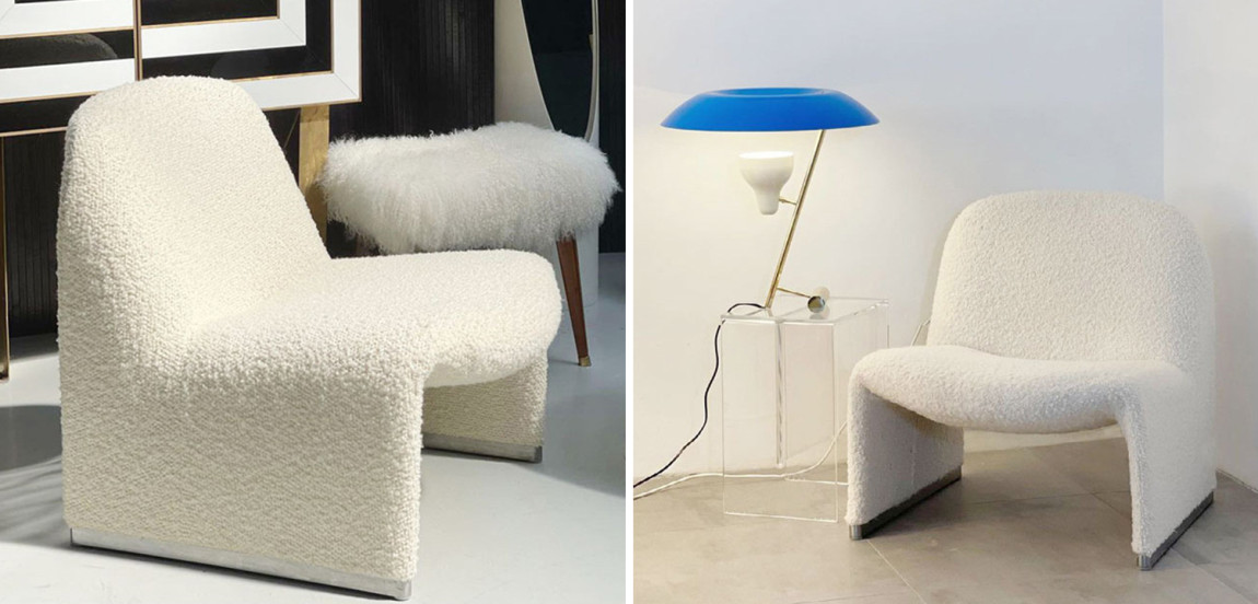 Кресло Kaydan White Boucle Armchair