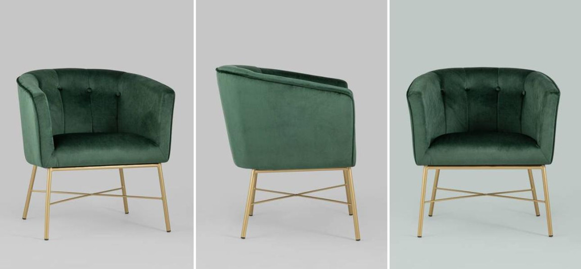 Кресло Mabel велюр цвет изумрудный
