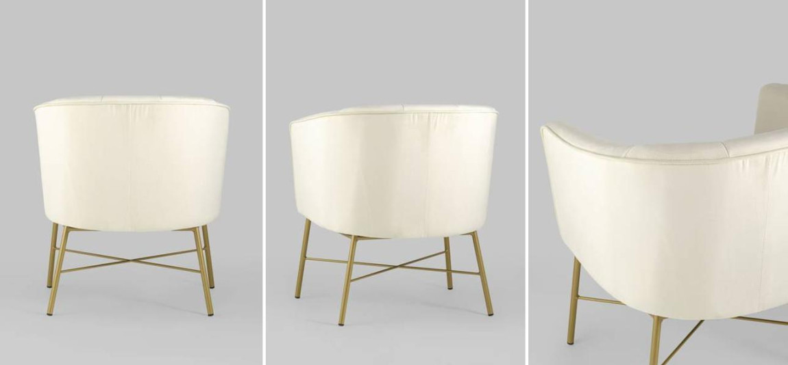 Кресло Mabel велюр цвет кремовый