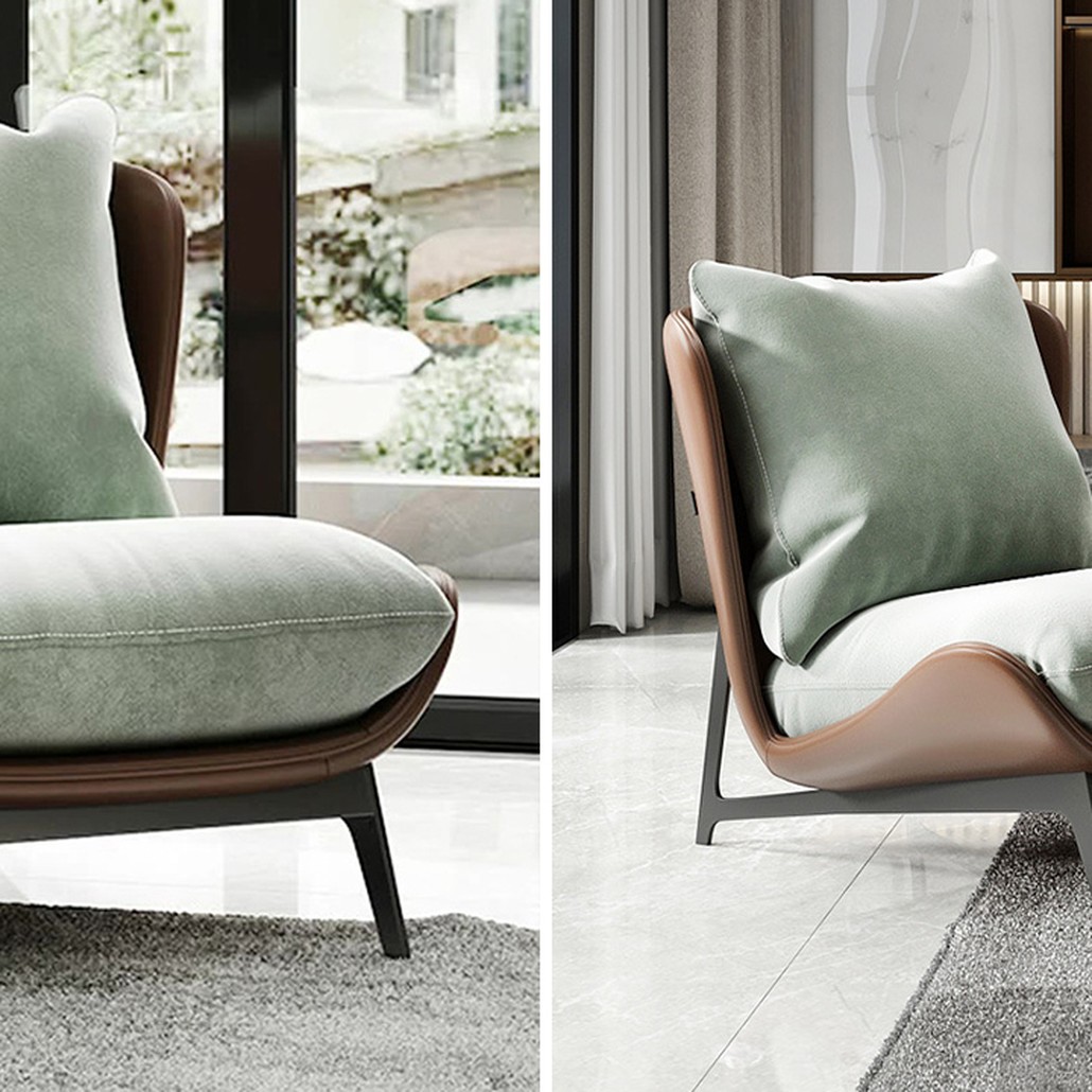 Кресло Maxwell Green Textile Leather Armchair