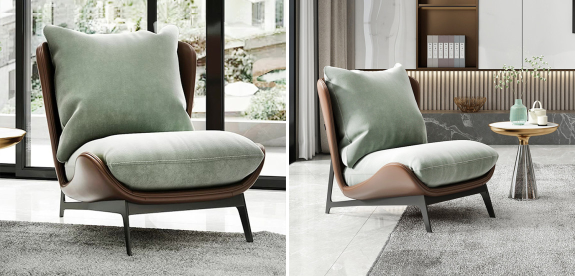 Кресло Maxwell Green Textile Leather Armchair