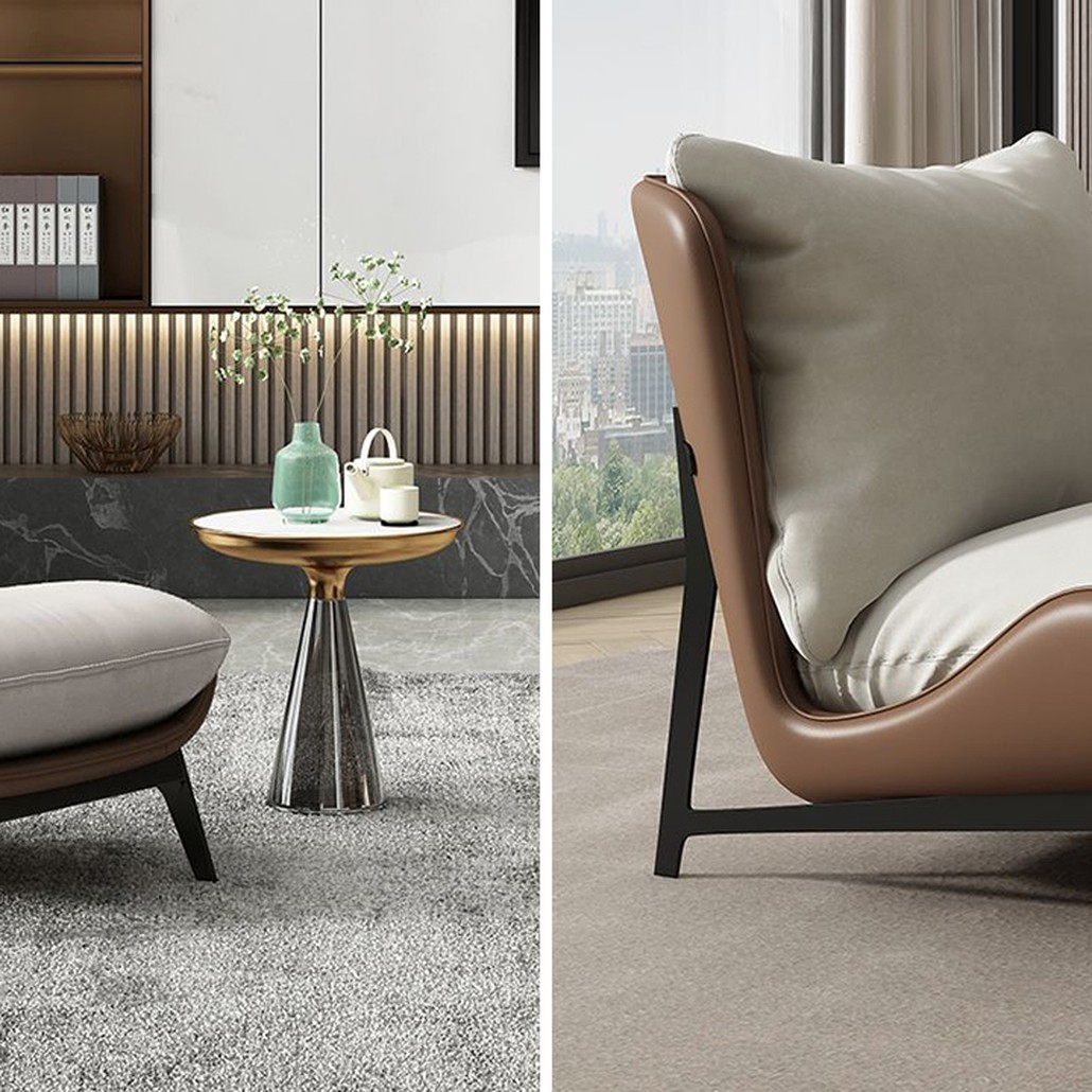 Кресло Maxwell White Textile Leather Armchair