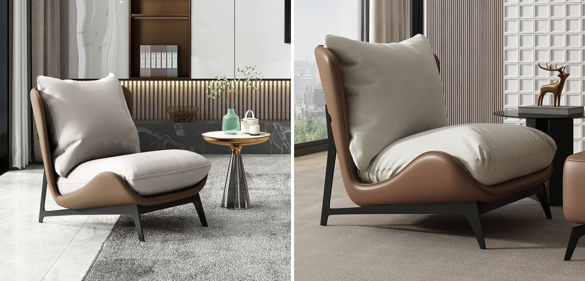 Кресло Maxwell White Textile Leather Armchair