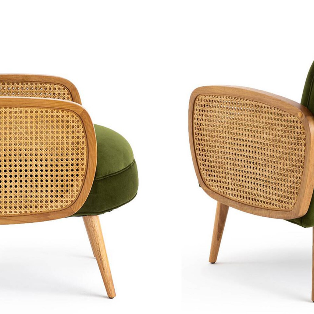 Кресло Morten Wicker Green Armchair