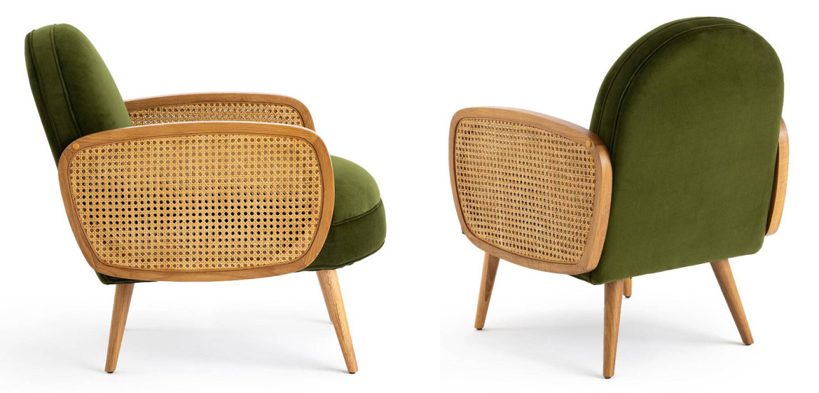 Кресло Morten Wicker Green Armchair