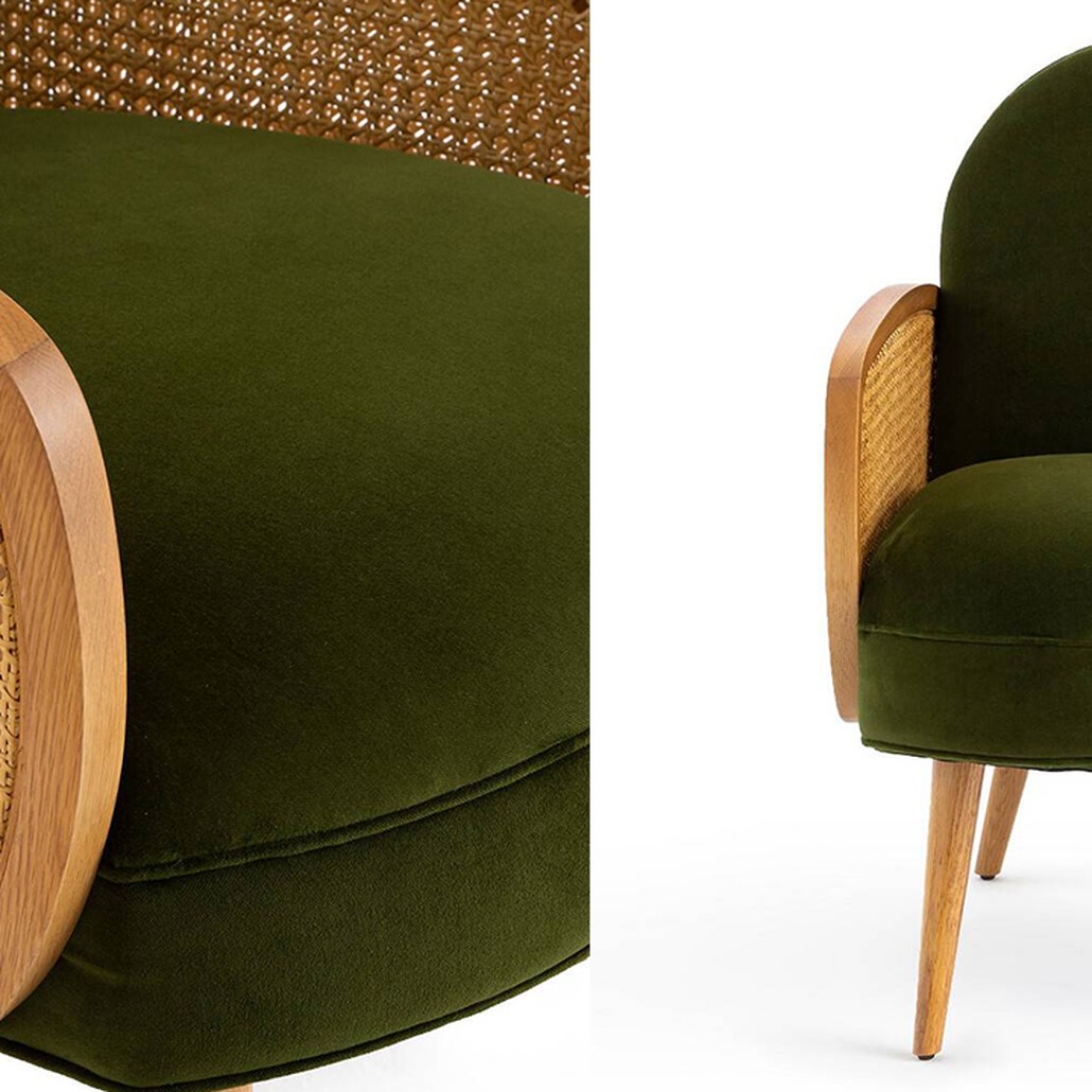 Кресло Morten Wicker Green Armchair