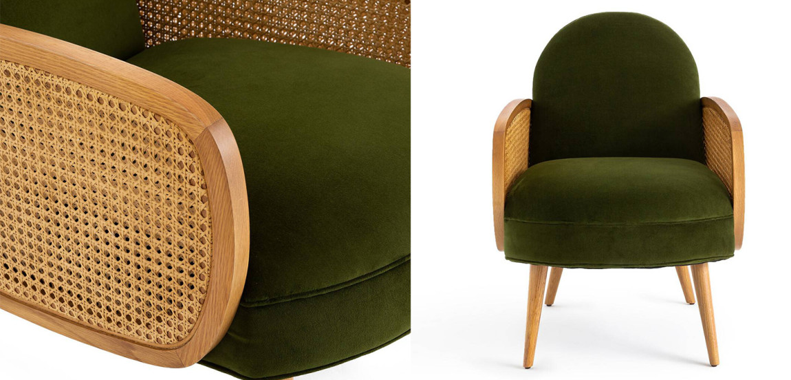 Кресло Morten Wicker Green Armchair