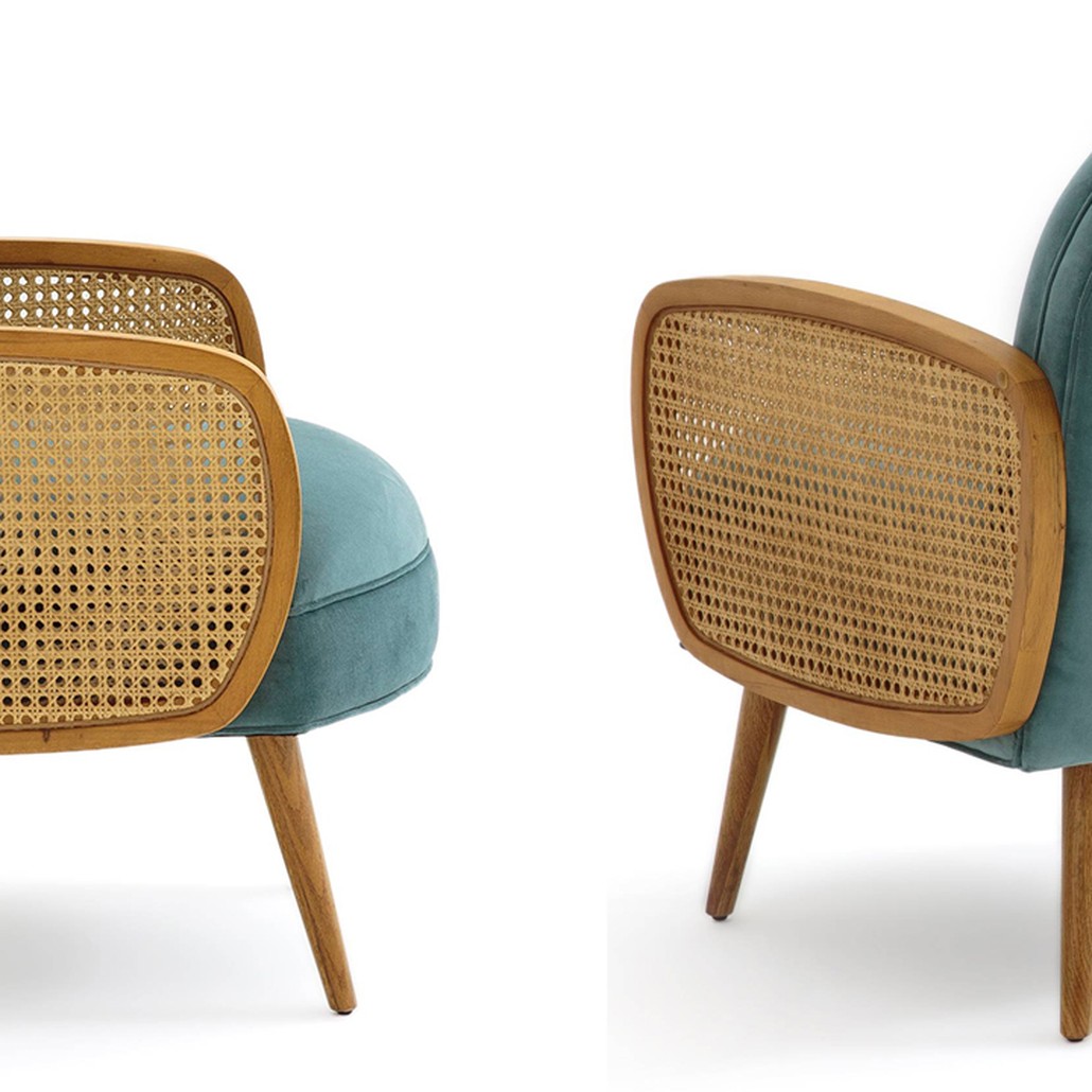 Кресло Morten Wicker Turquoise Armchair