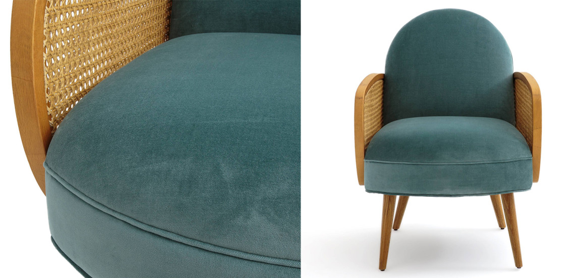 Кресло Morten Wicker Turquoise Armchair