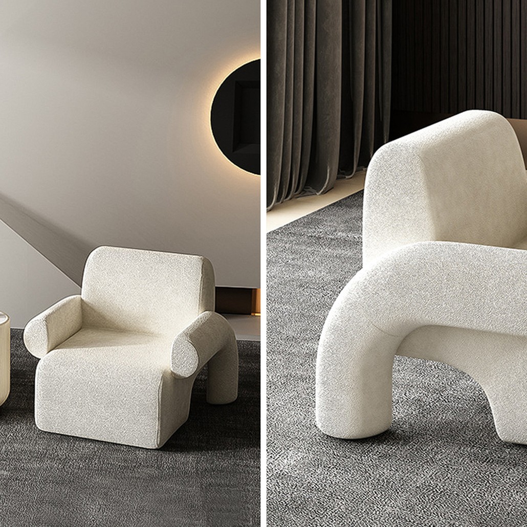 Кресло Odom White Boucle Armchair