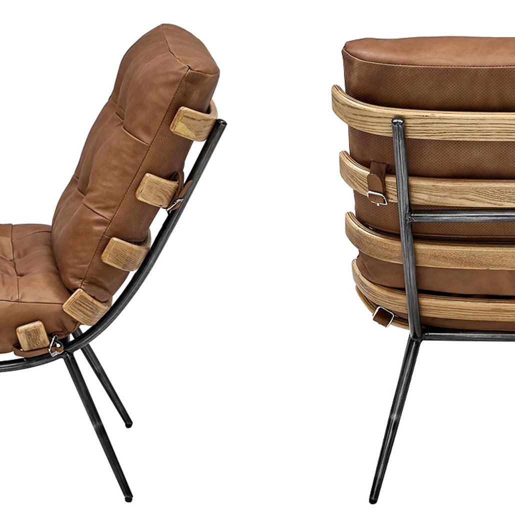 Кресло Philbert Chair brown leather