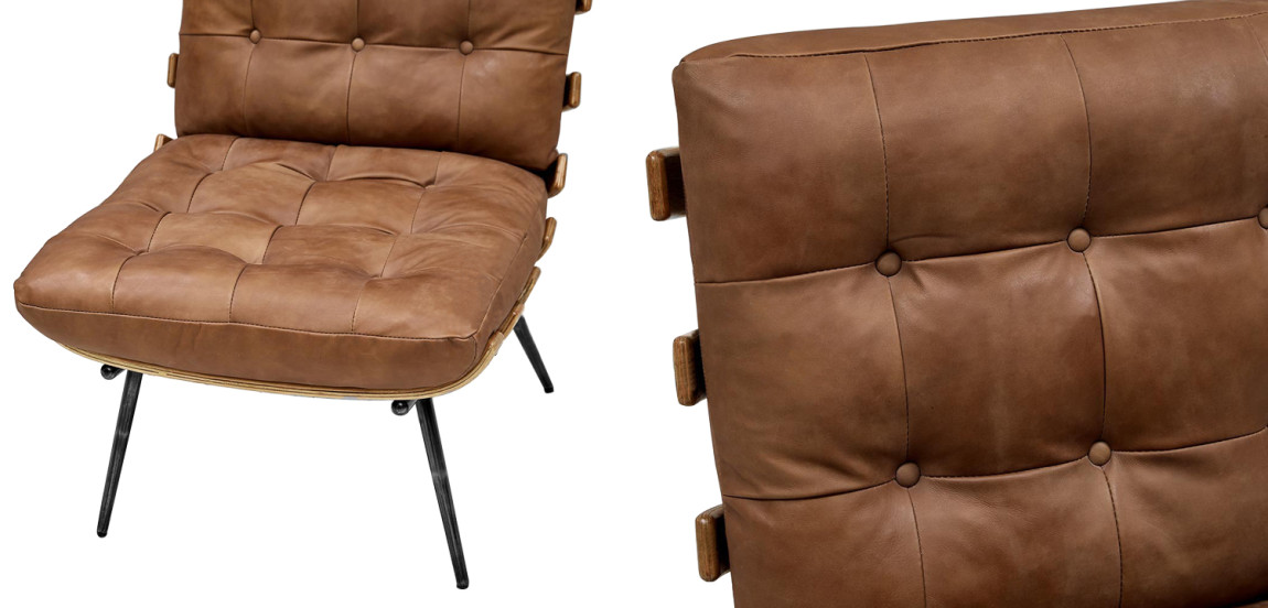 Кресло Philbert Chair brown leather