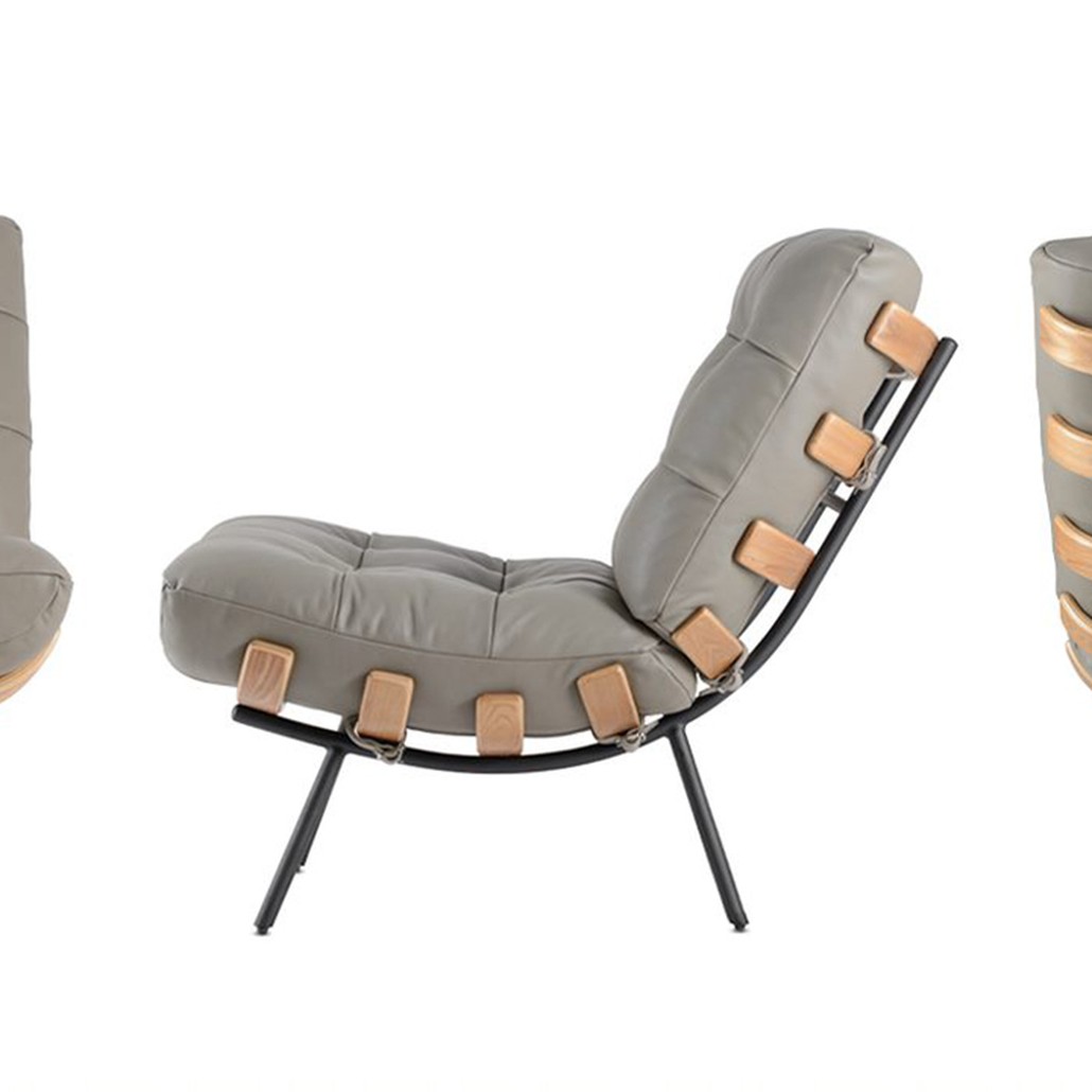Кресло Philbert Chair grey leather