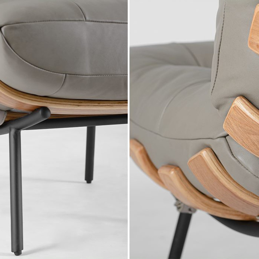 Кресло Philbert Chair grey leather