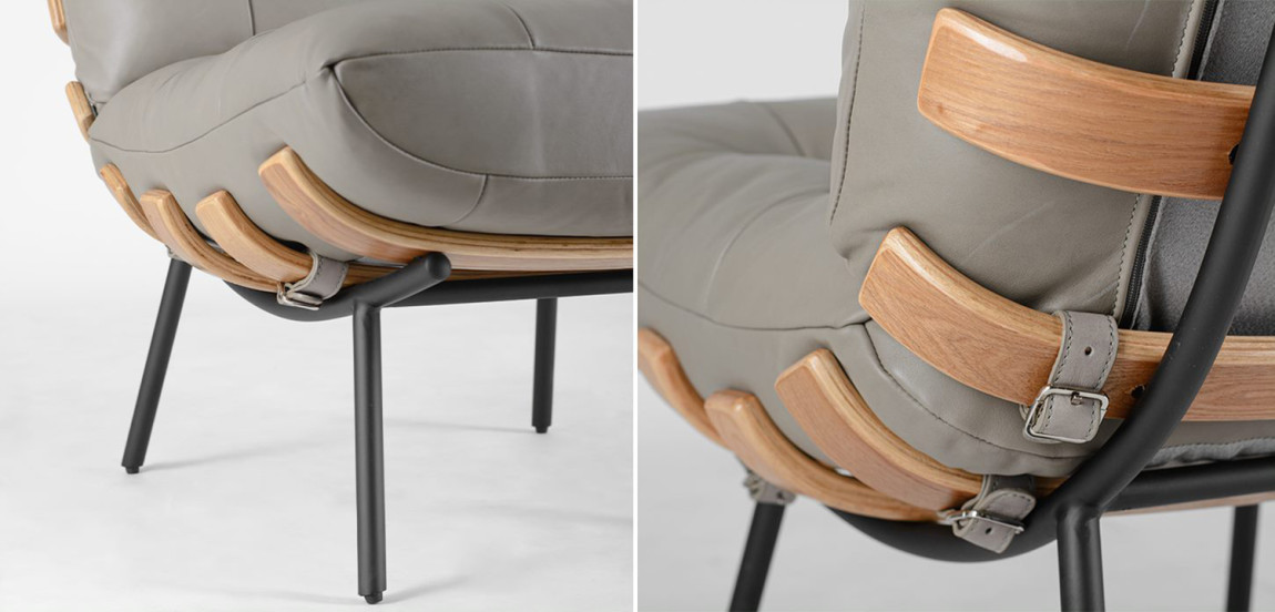 Кресло Philbert Chair grey leather