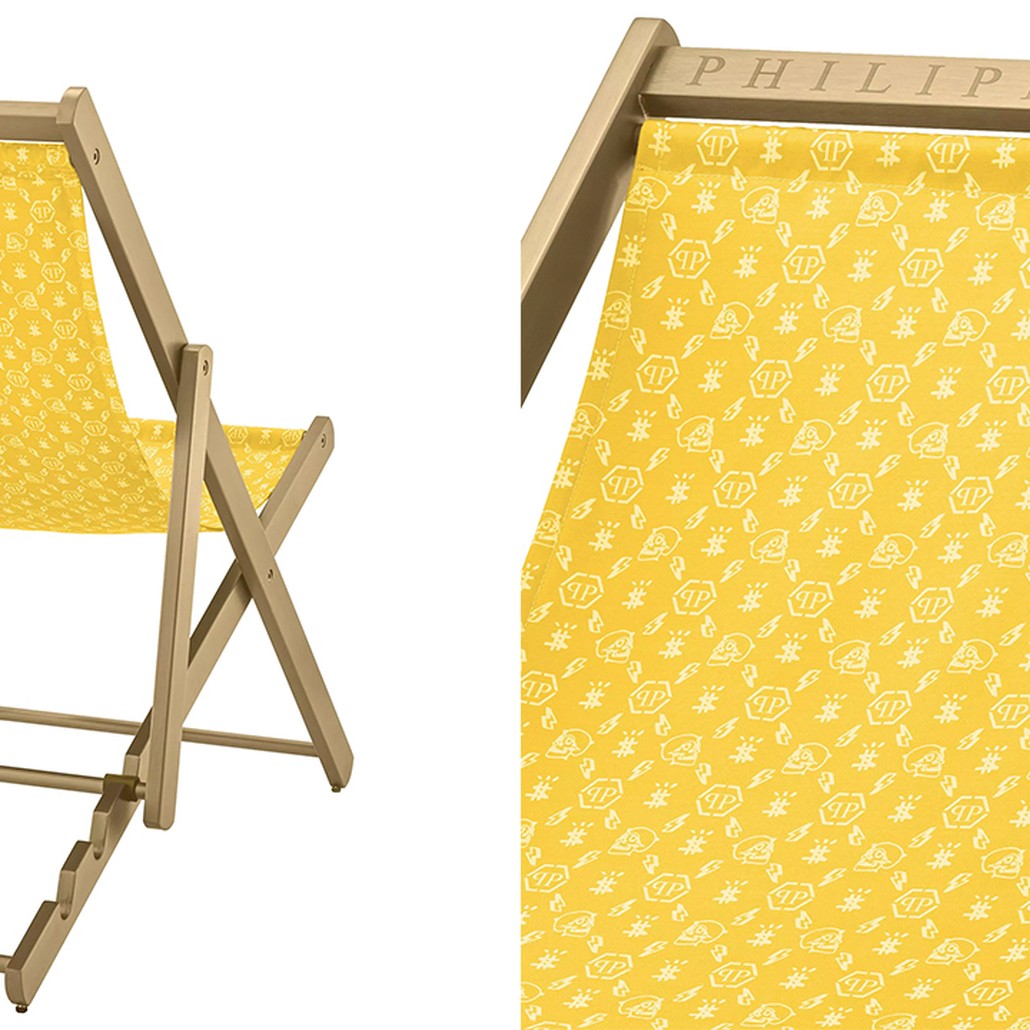Кресло Philipp Plein Deck Chair Жёлтое