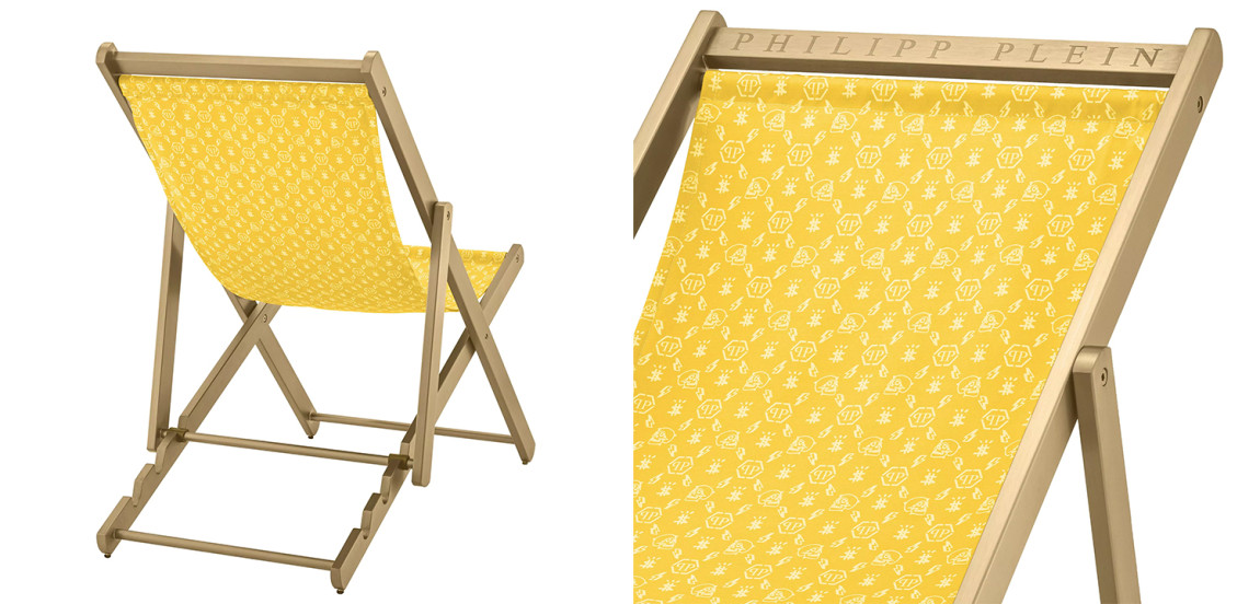 Кресло Philipp Plein Deck Chair Жёлтое