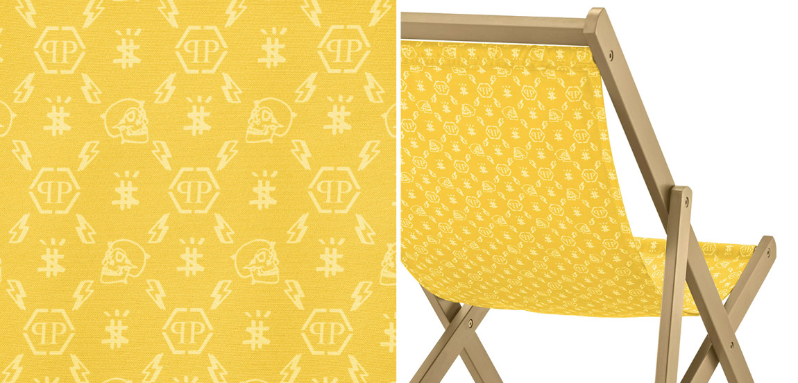 Кресло Philipp Plein Deck Chair Жёлтое