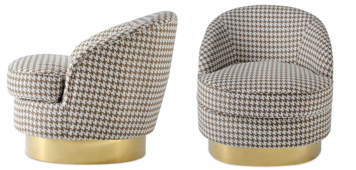 Кресло Pied de poule beige