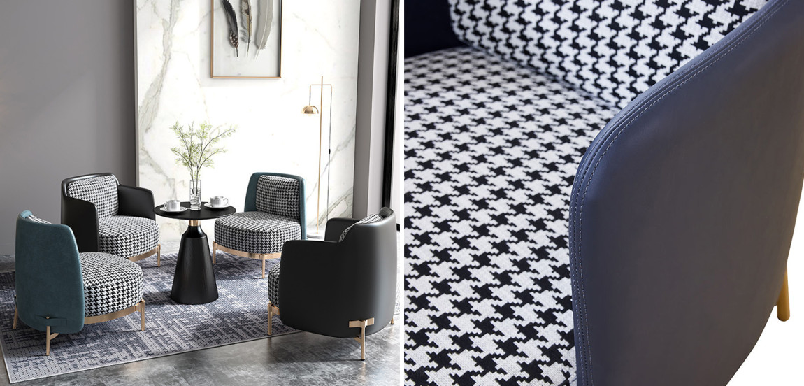 Кресло Pied de Poule Blue Armchair