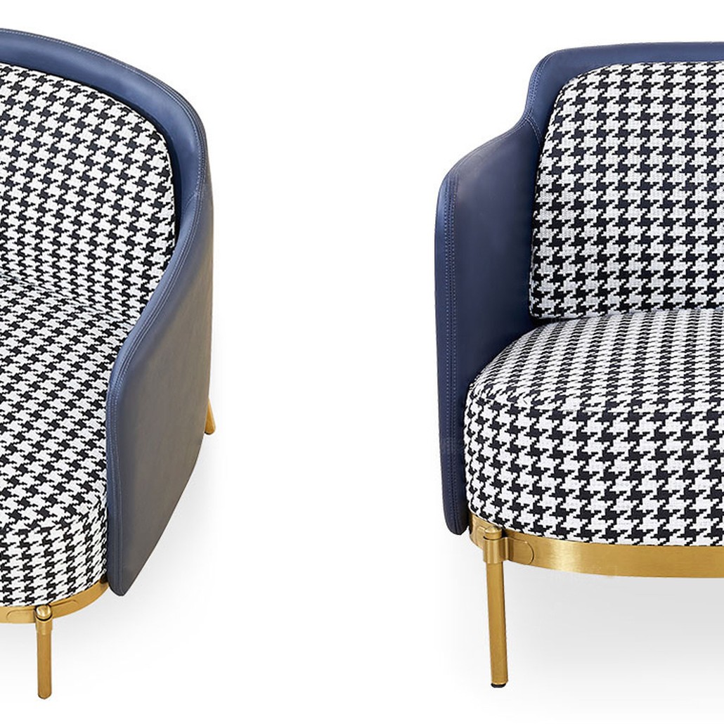 Кресло Pied de Poule Blue Armchair