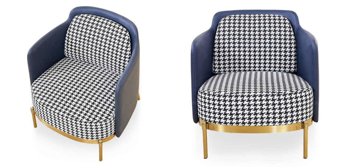 Кресло Pied de Poule Blue Armchair